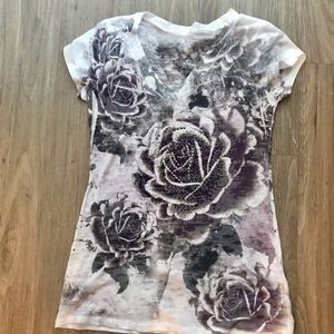 Rose tattoo tissue top.